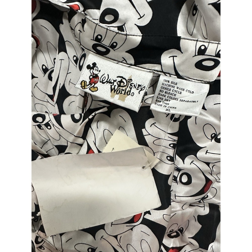 Vtg 90s Y2K Mickey Inc Disney 100% Silk Slip Dress Mickey Mouse Nightgown XL - Picture 4 of 4